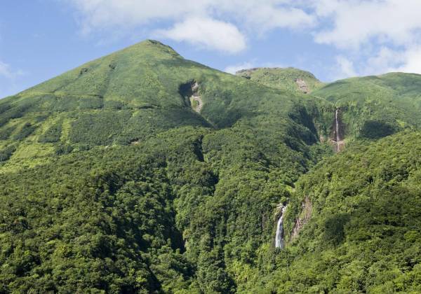 Les deux Chutes du Carbet vues de Capesterre © Fabien Salles / Parc national de la Guadeloupe