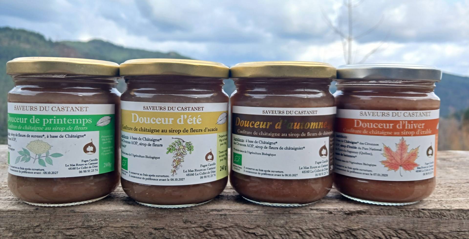 Confitures Douceur, assortiment 4 saisons © Saveurs du Castanet