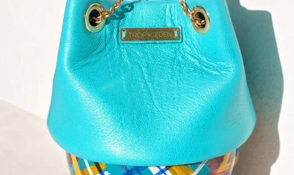 Sac cuir Turquoise © Tropik Eden