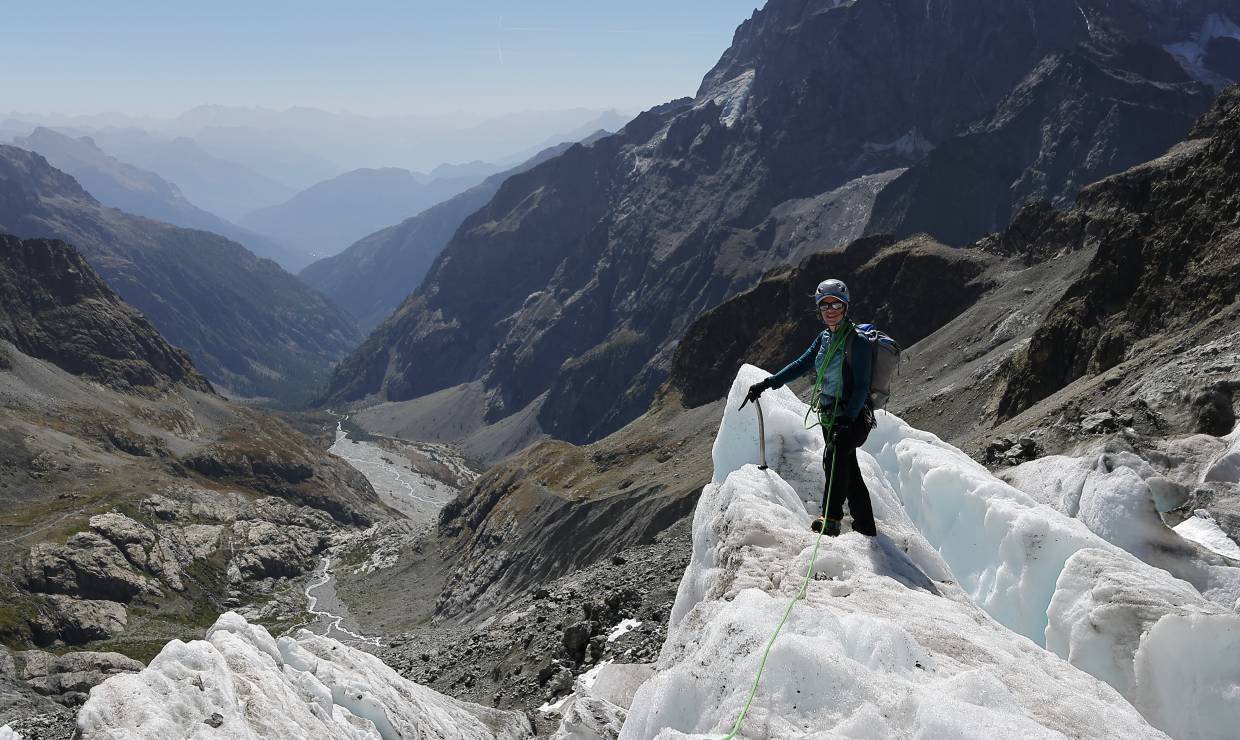 Découverte de la glaciologie sur le Glacier Blanc © Julien Charron