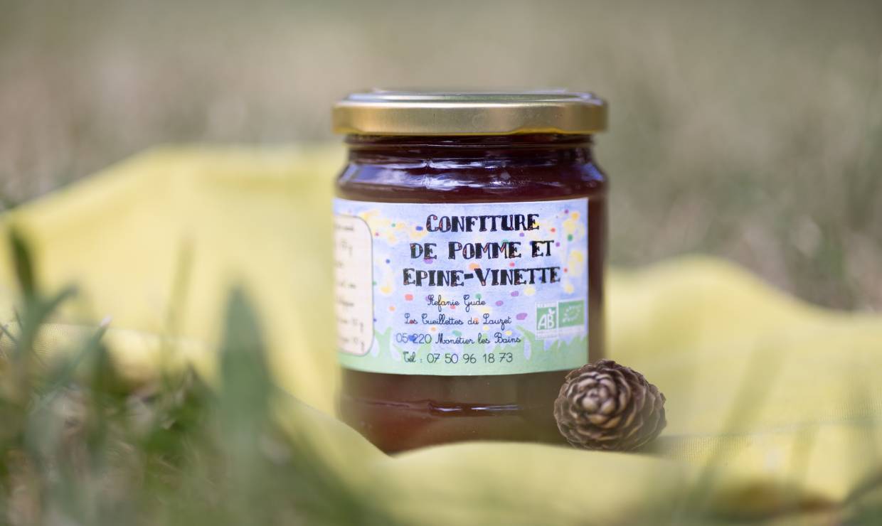 Les cueillettes de Lauzet, confiture de pomme et épine-vinette