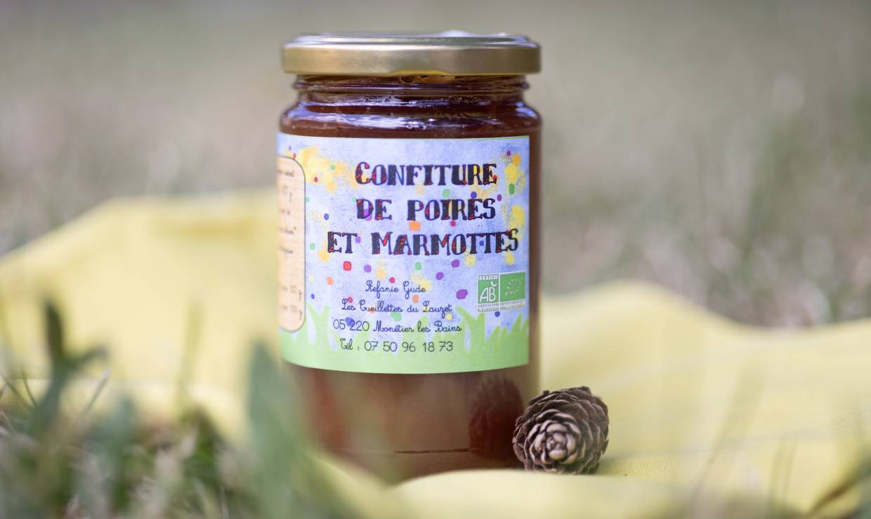 Les cueillettes du Lauzet, confiture de poires et marmottes