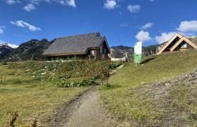En arrivant au refuge de Fond des Fours dans le Parc de la Vanoise