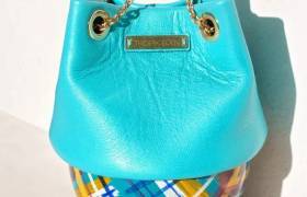 Sac cuir Turquoise © Tropik Eden