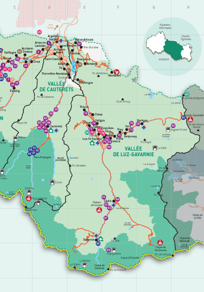 Carte de découverte EPN-Pyrénées 2024, Gaves © DR Parc national des Pyrénées