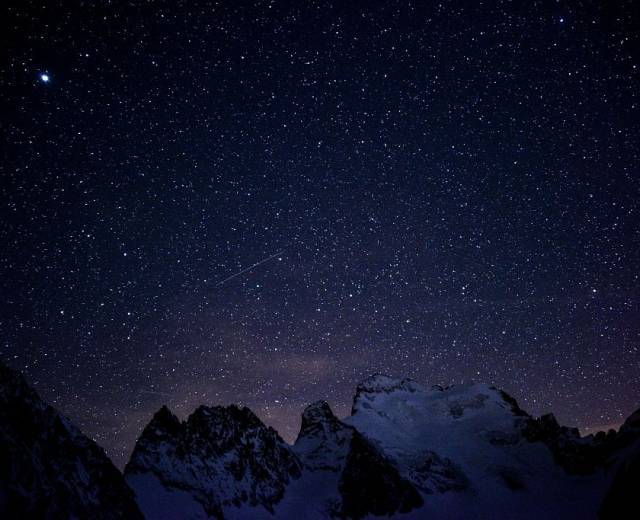 Les Écrins de nuit, ciel étoilé