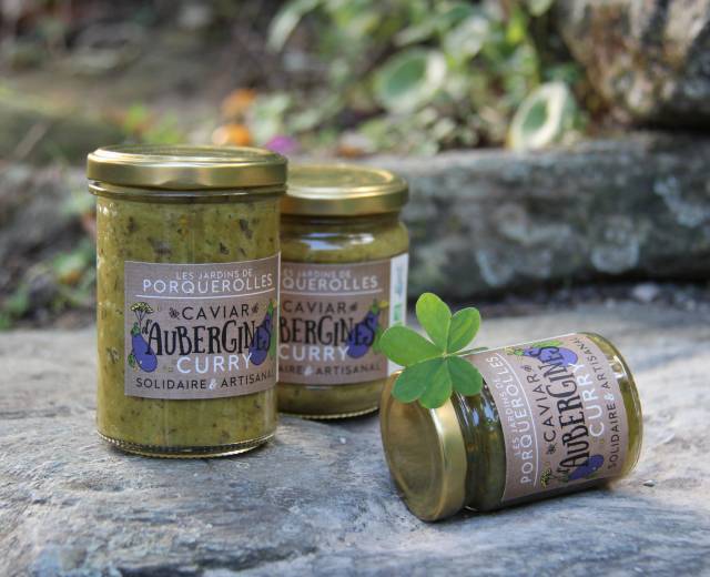 Caviar bio d’aubergines au curry © Les jardins de Porquerolles