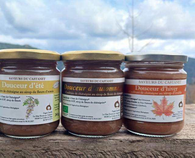 Confitures Douceur, assortiment 4 saisons © Saveurs du Castanet