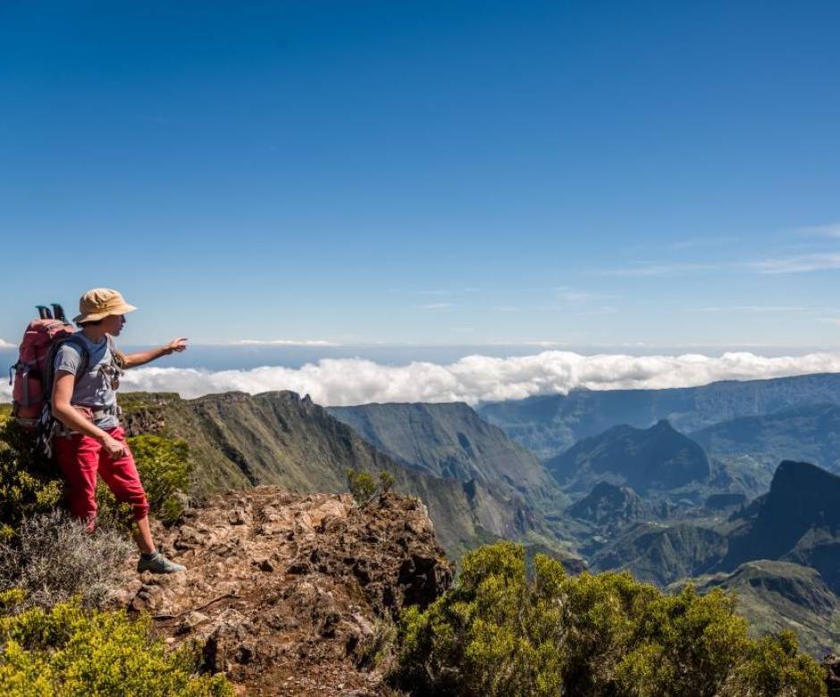 Sortie de découverte Glacière-Mafate - avec Amandine Pierre © Sébastien Conejero - Parc national de La Réunion