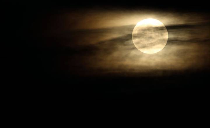 Lever de super lune du 3 décembre 2017 © Bruno Descaves / Parc national des Cévennes